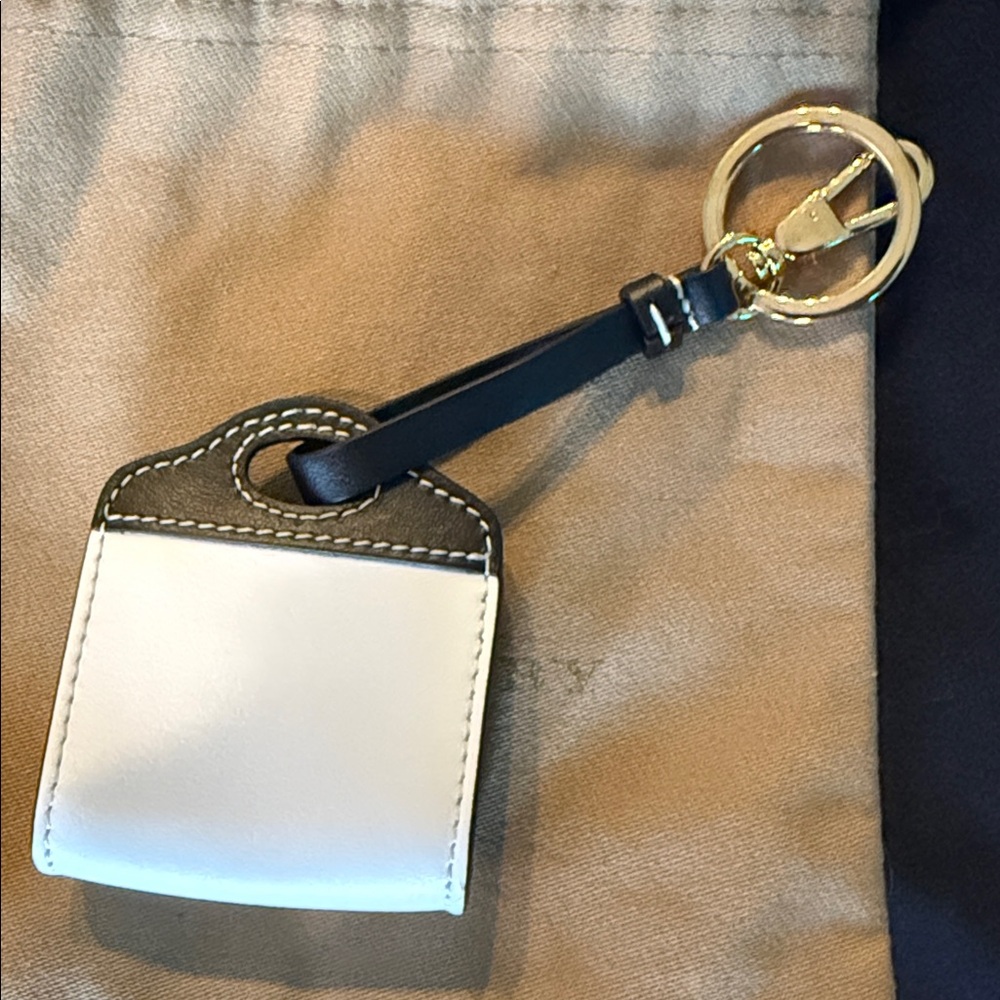 Burberry Black and White Leather Micro Bag Key Chain Holder - Picture 2 of 3
